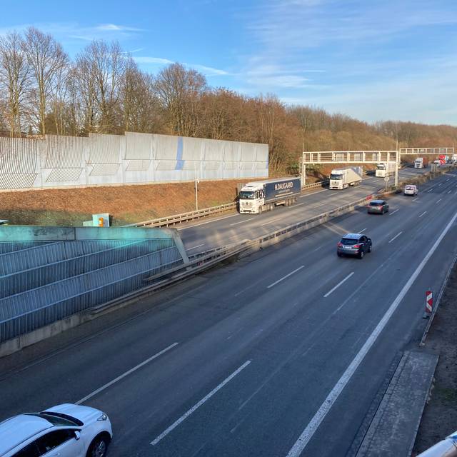 Bisherige Lärmschutzwand an der A2 in Gelsenkirchen-Erle