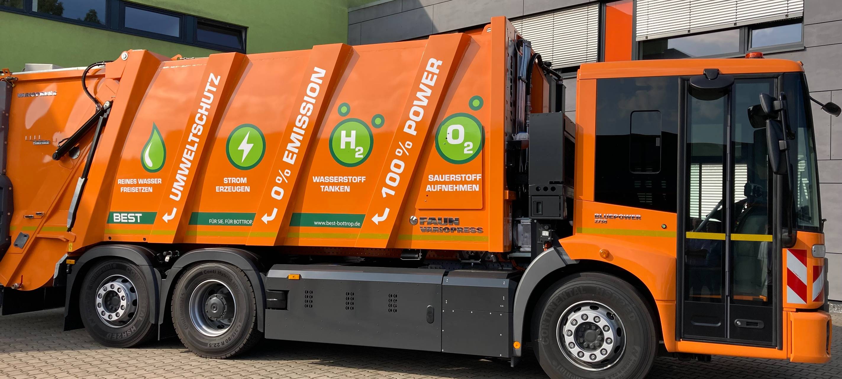 Erster Wasserstoff-Müllwagen in Bottrop