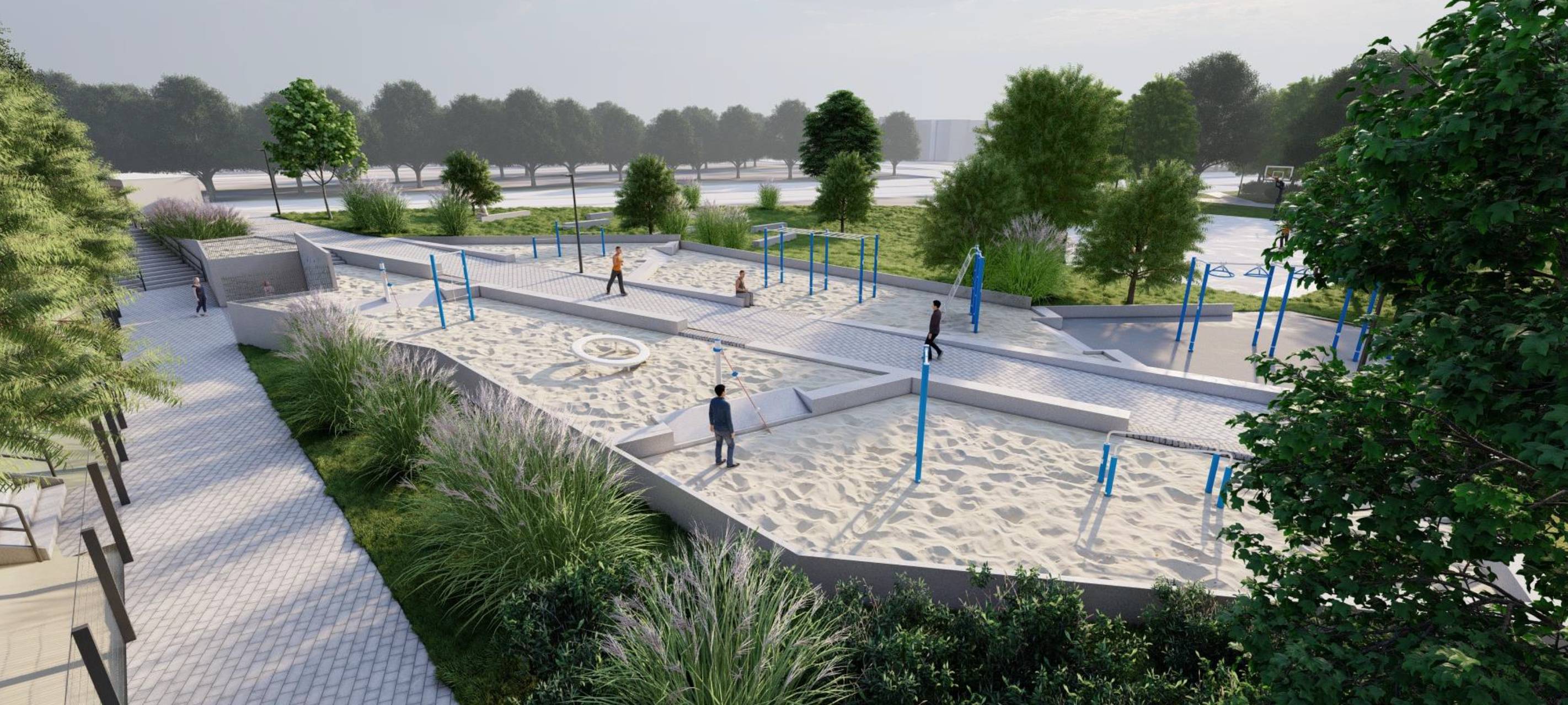 Sportgarten an der Glückauf-Kampfbahn: Bauarbeiten schreiten voran