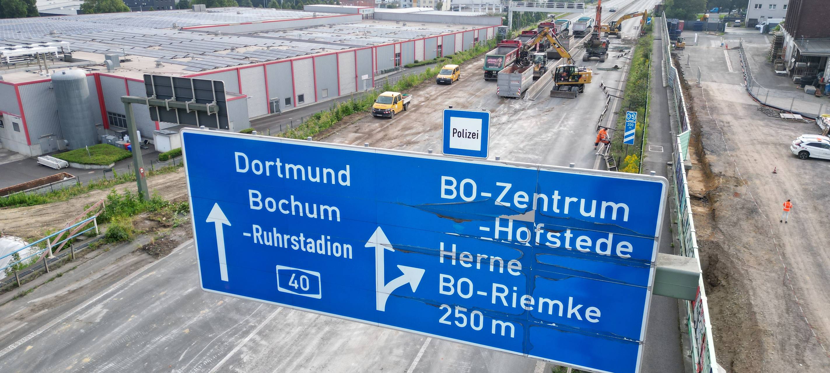 Bauarbeiten an der A40 bei Bochum sind gestartet