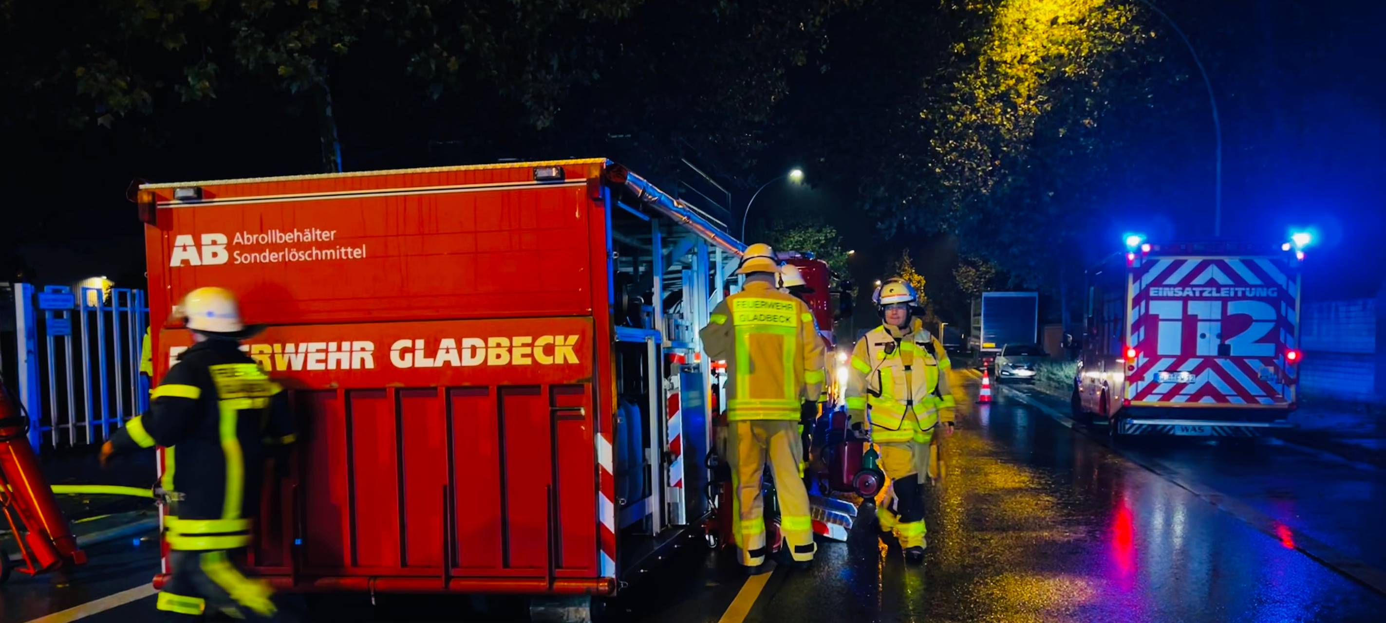 Brand in Gladbecker Gewerbegebiet