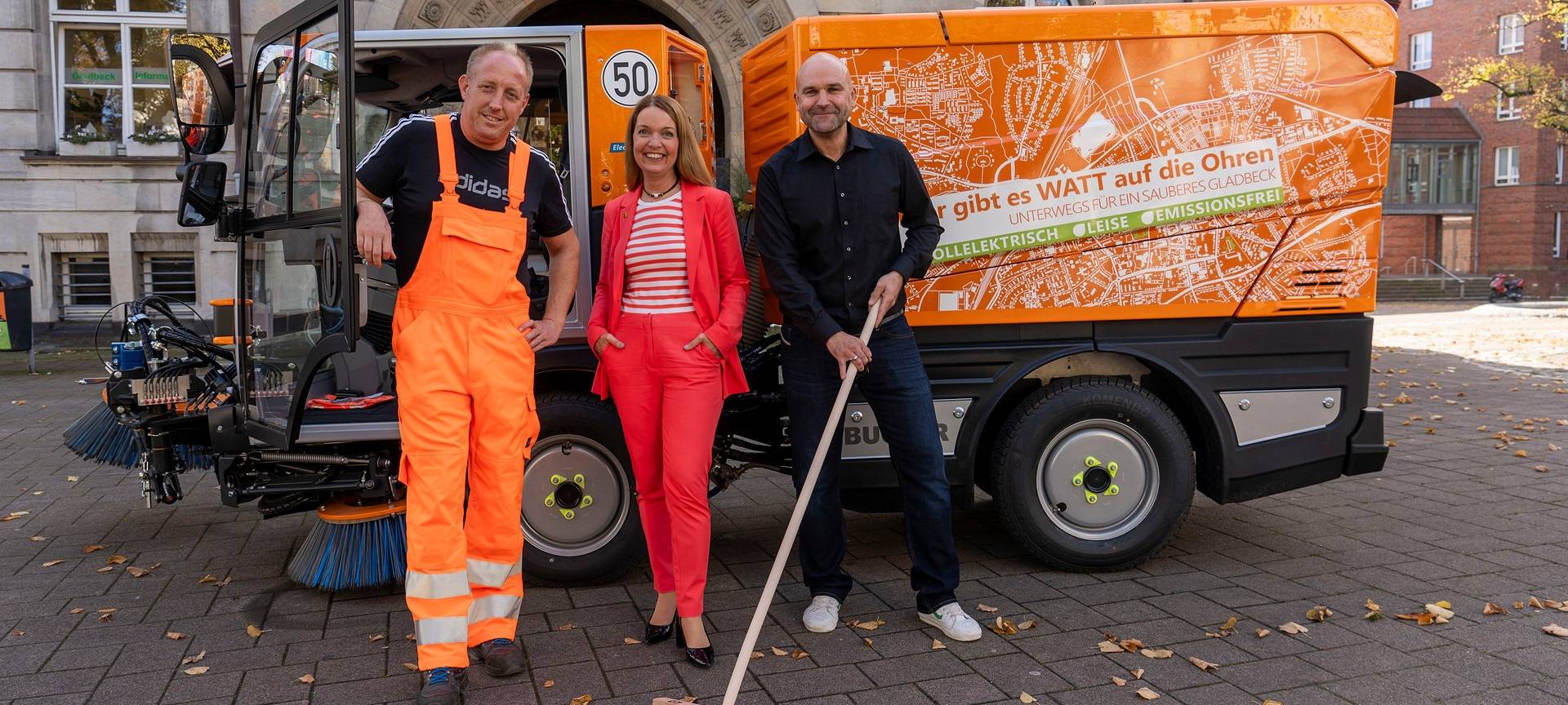 Erste Elektrokehrmaschine in Gladbeck im Einsatz