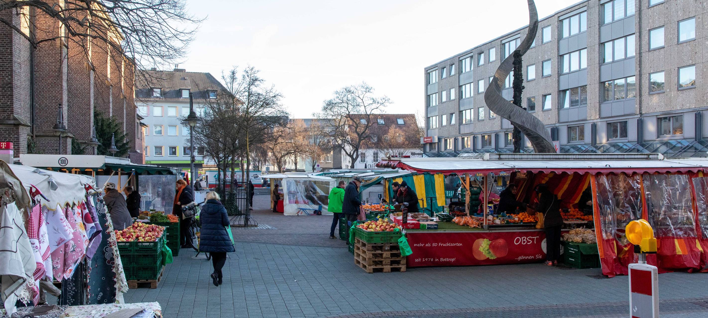 Winterpause für Sitzecke auf dem Bottroper Wochenmarkt