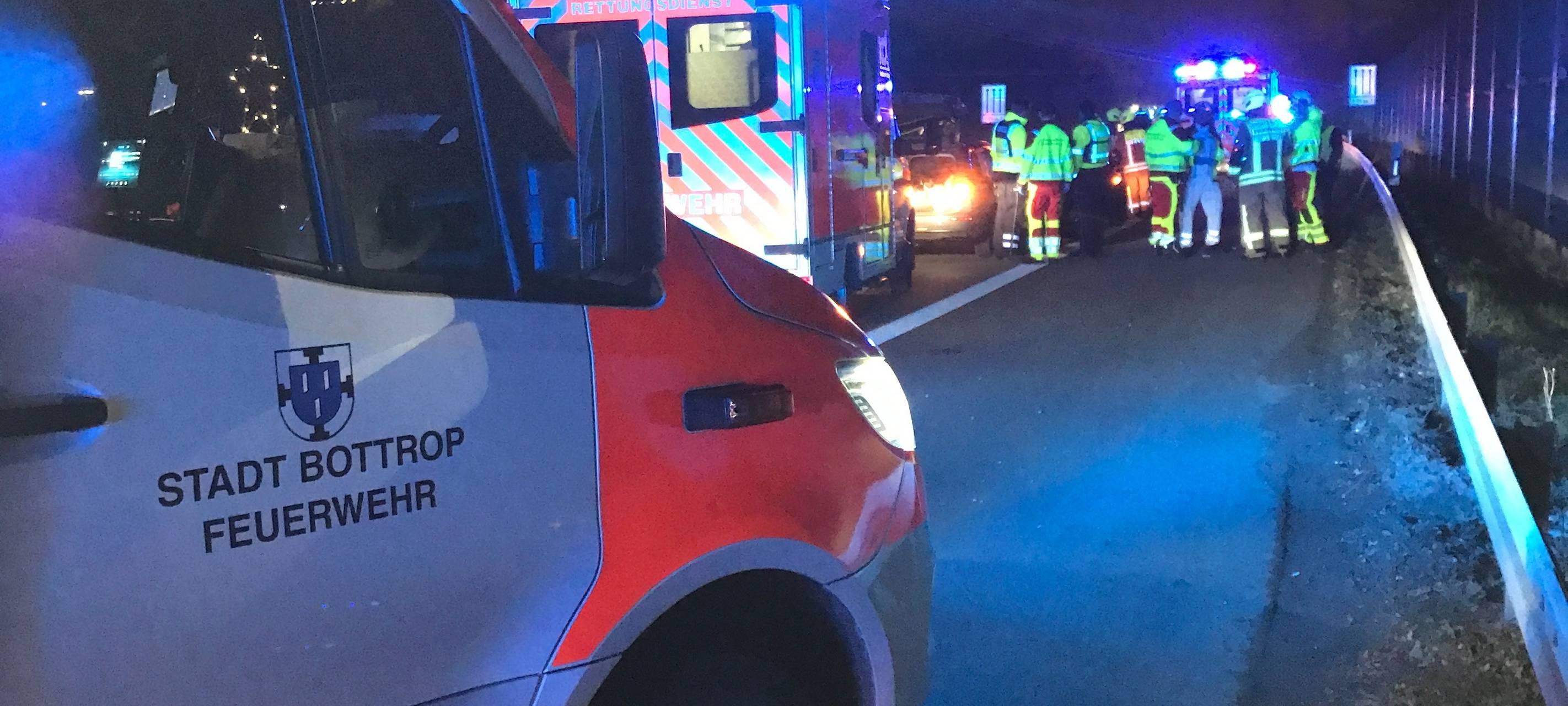 Unfall auf der A42 bei Bottrop: Drei Verletzte