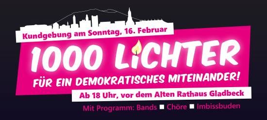 Gladbeck: "1000 Lichter für die Demokratie"