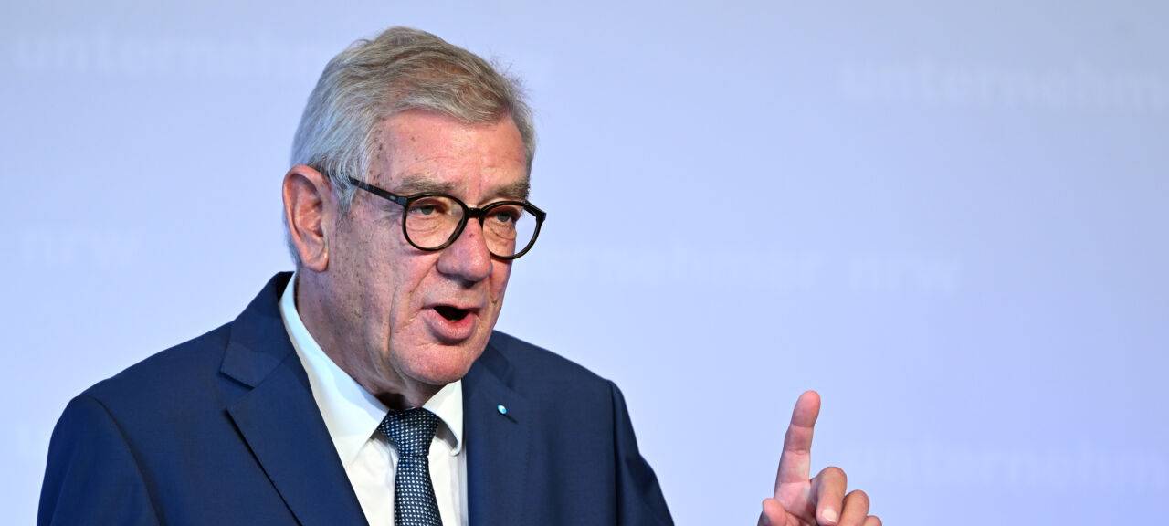 Arndt Kirchhoff, Präsident der Landesvereinigung der Unternehmensverbände Nordrhein-Westfalen, spricht beim Unternehmertag Nordrhein-Westfalen