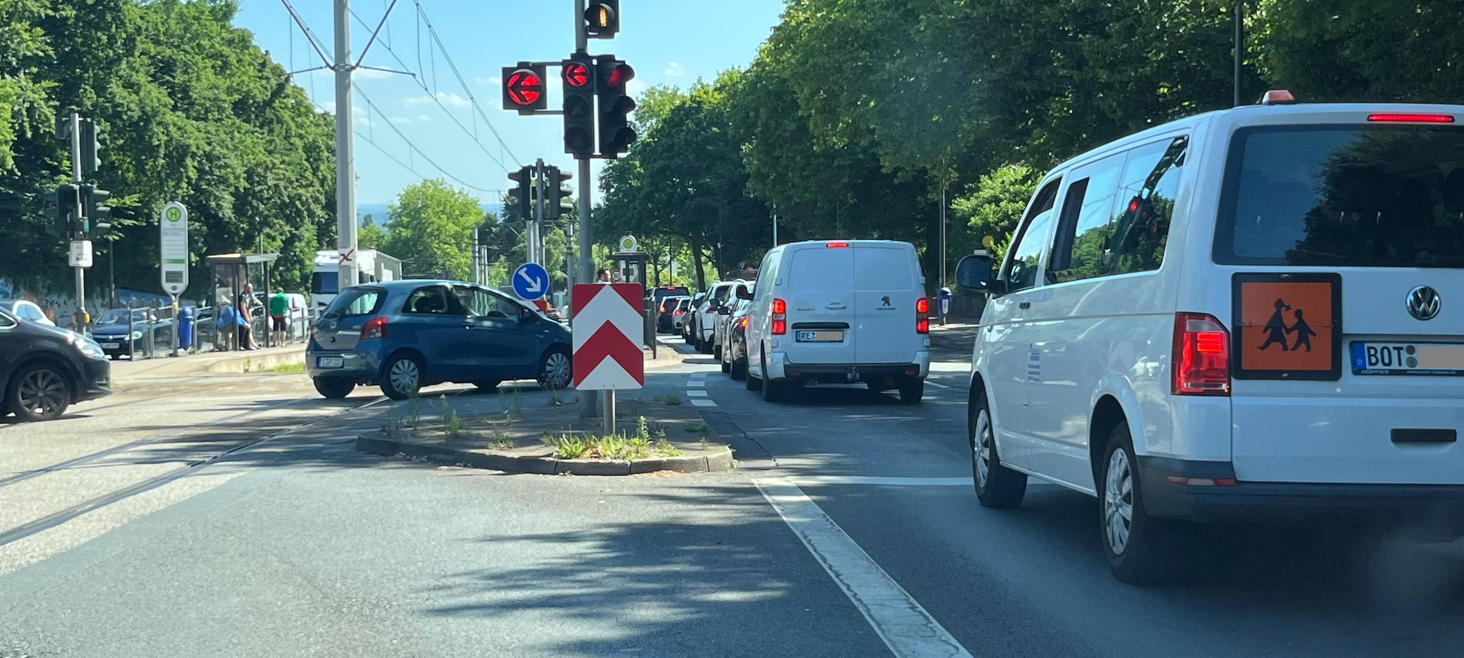 Baustellenpause auf der Kurt-Schumacher-Straße
