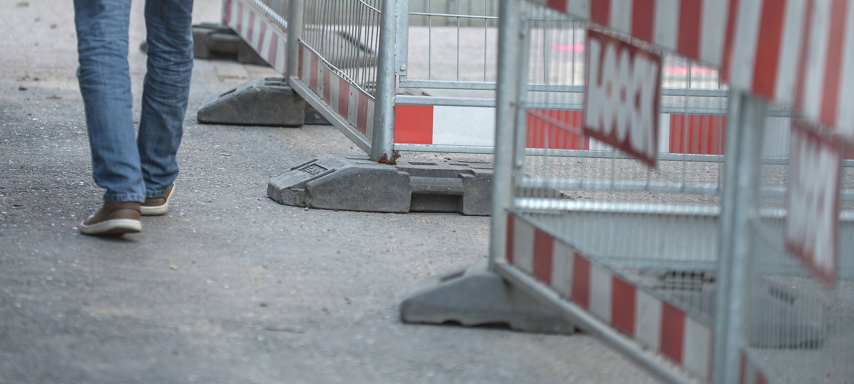 Pflasterarbeiten auf der Essener Straße in Bottrop