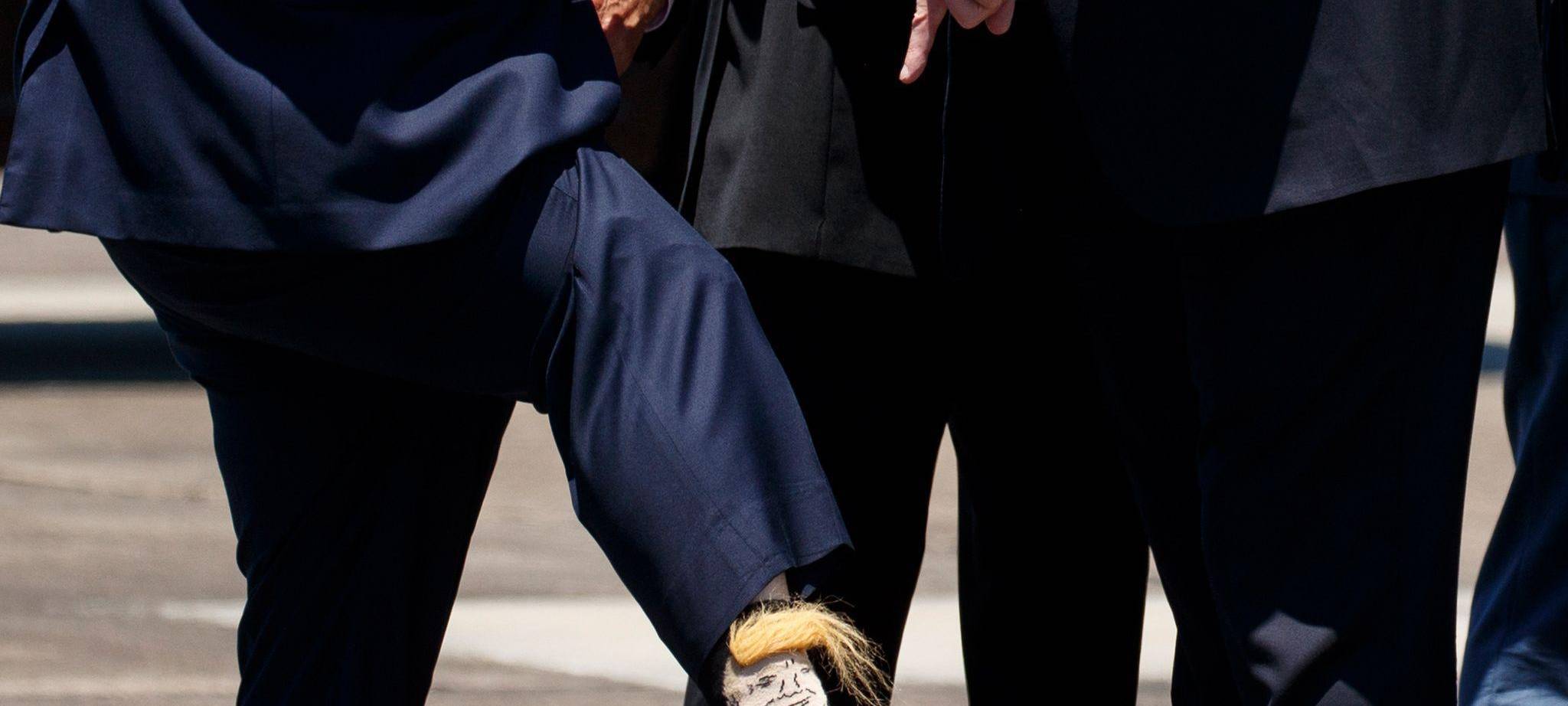 Socken mit dem Bildnis von US-Präsident Donald Trump