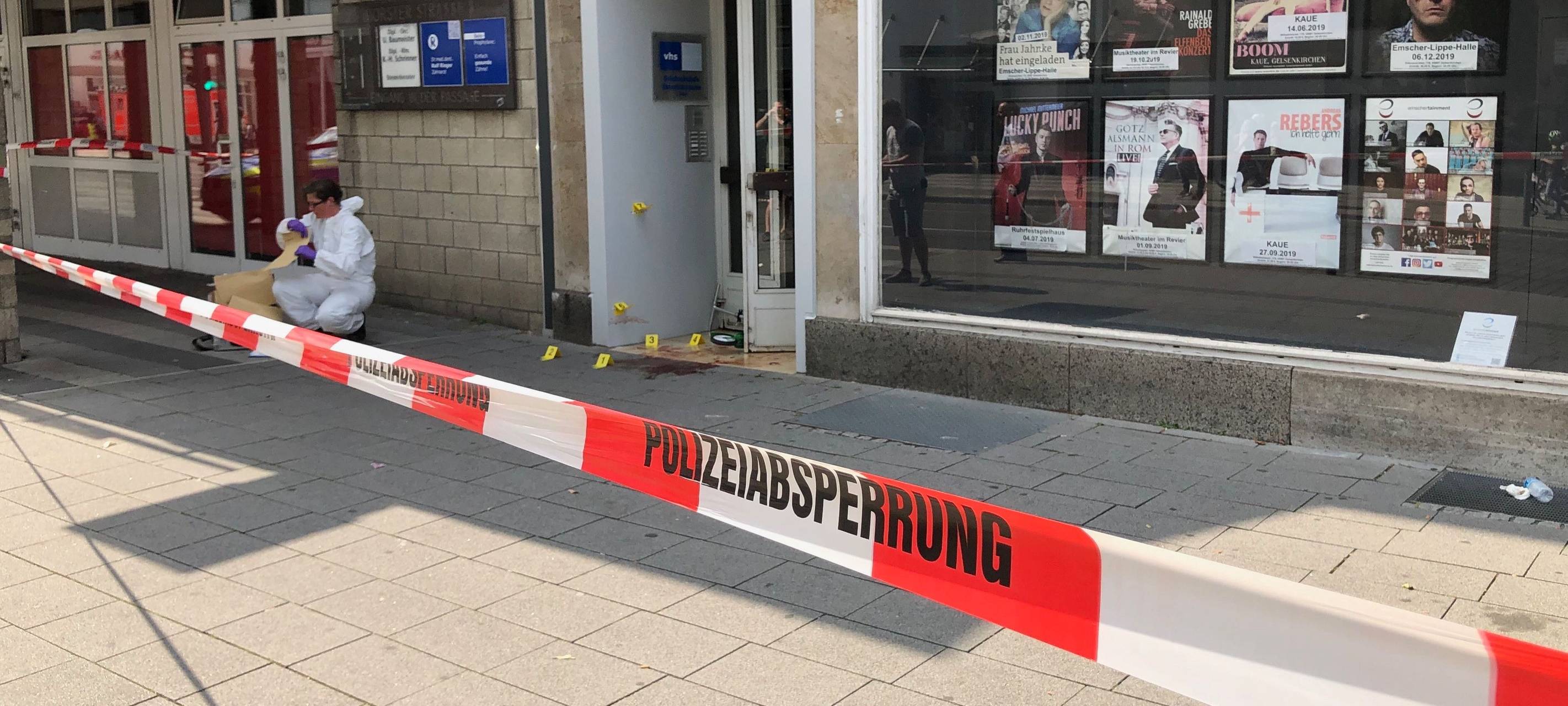 Der Tatort eines Messerangriffs in Gelsenkirchen