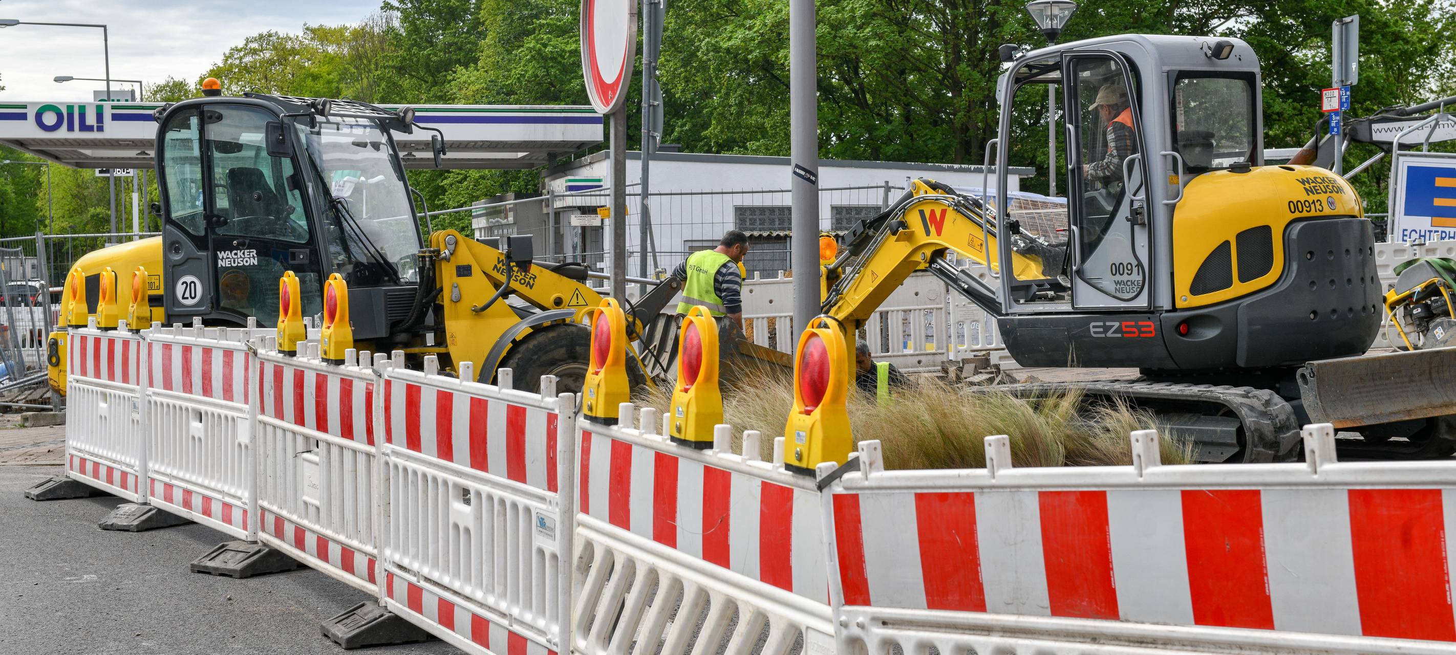 Baustelle an der Beethovenstraße in Gladbeck