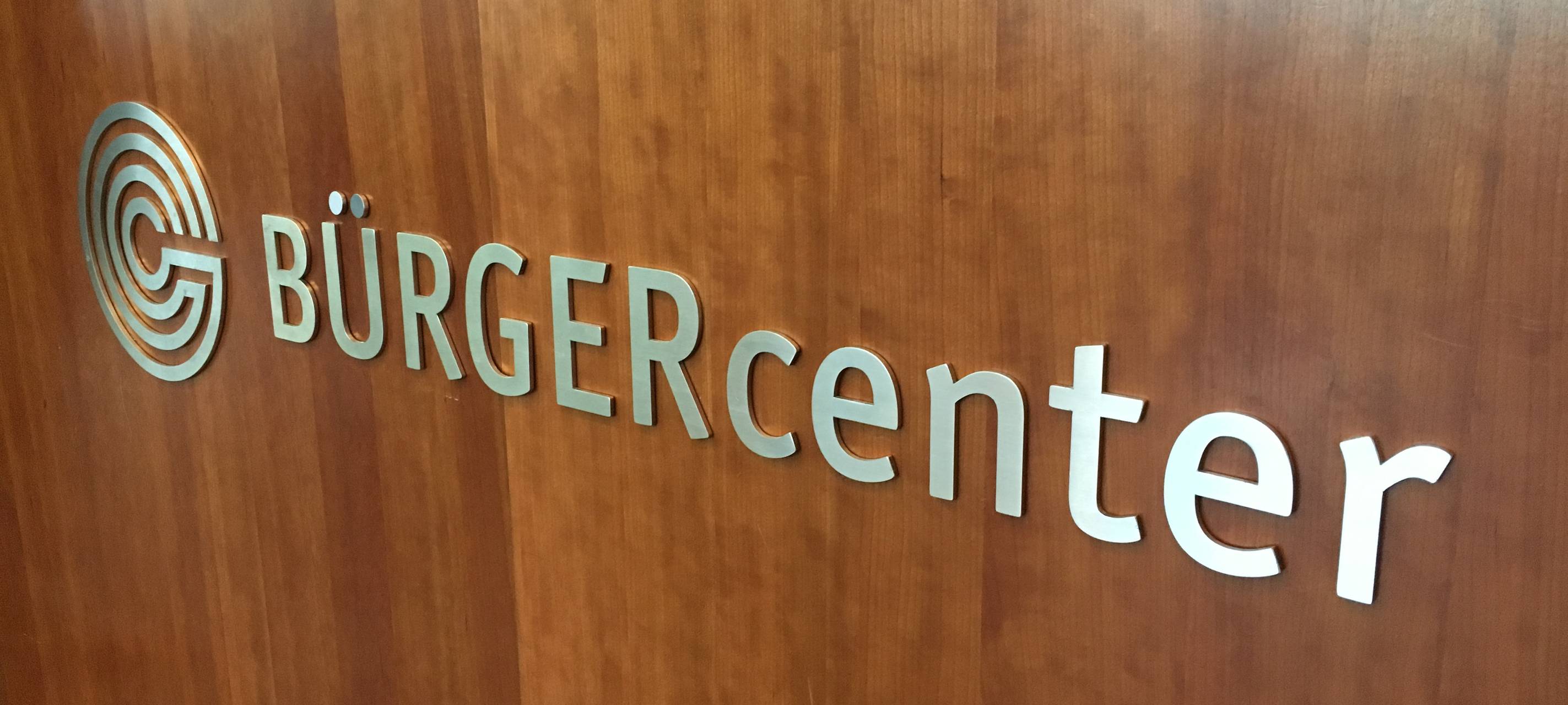 Schriftzug des Bürgercenters in Gelsenkirchen