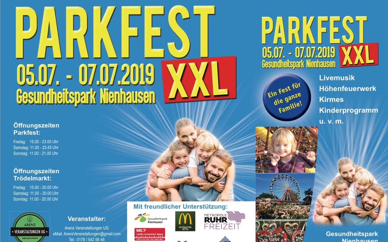 Der Flyer zum Parkfest XXL im Revierpark Nienhausen