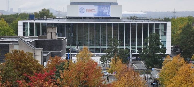 Das Musiktheater im Revier in Gelsenkirchen, fotografiert vom neuen Hans-Sachs-Haus