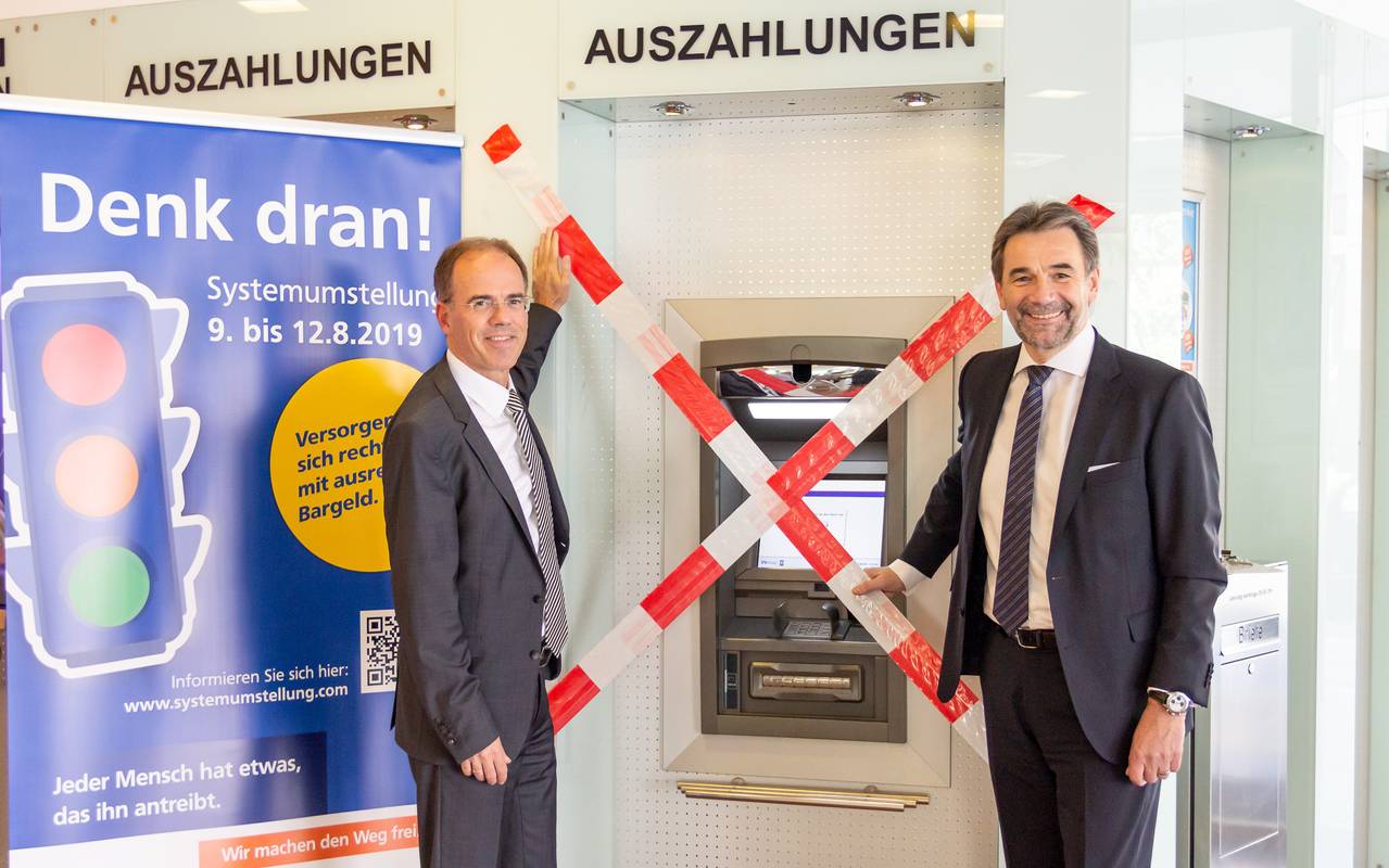 Ein Geldautomat der Volksbank Ruhr Mitte