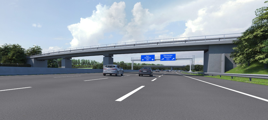 Eine Visualisierung des A52-Ausbaus