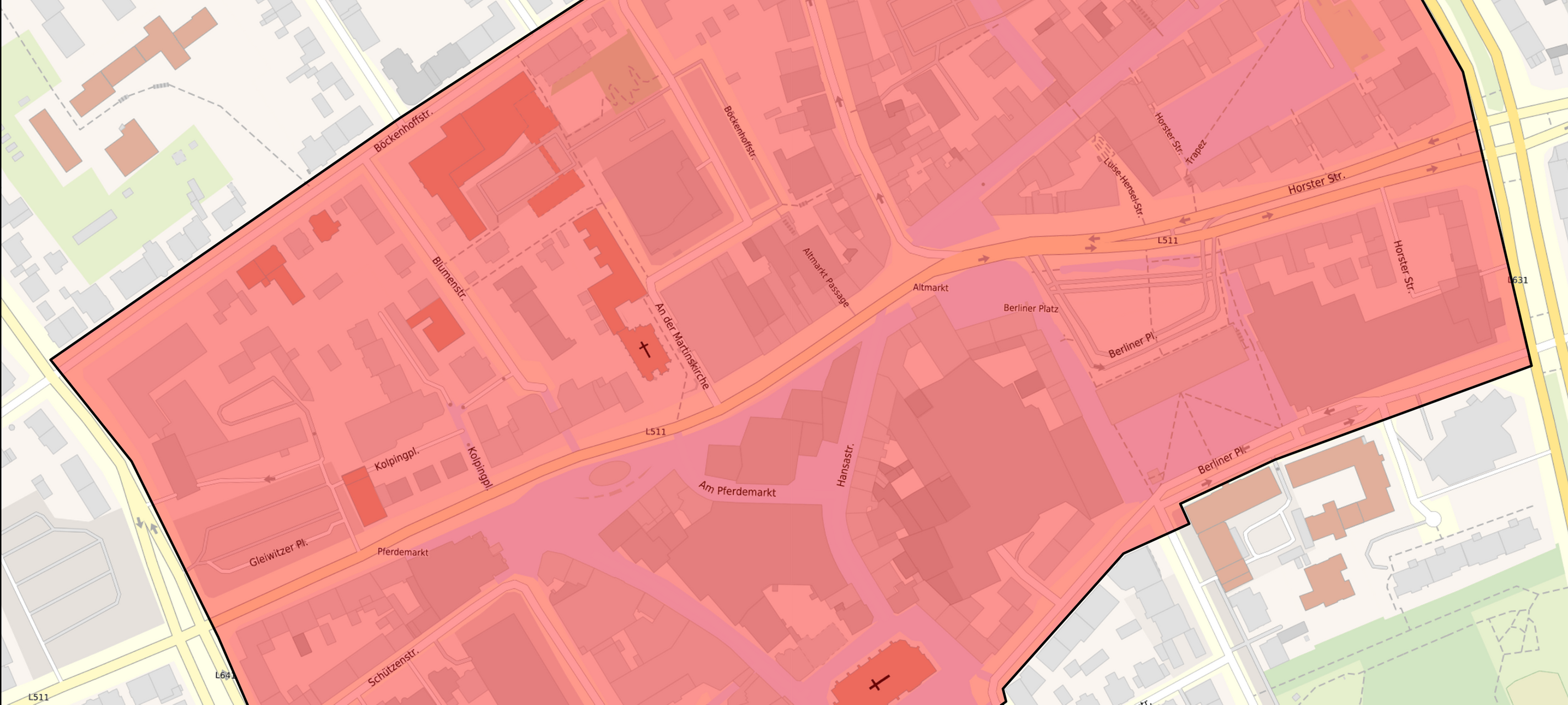 Maskenplicht in Bottrop-Innenstadt