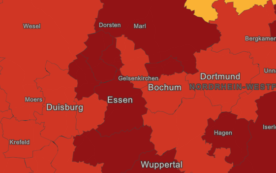 RKI-Karte Inzidenzwert Gelsenkirchen