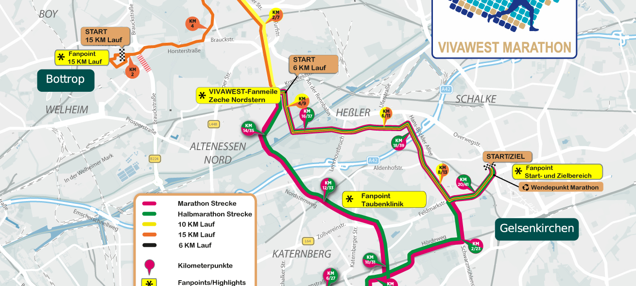 Vivawest Marathon Streckenplan
