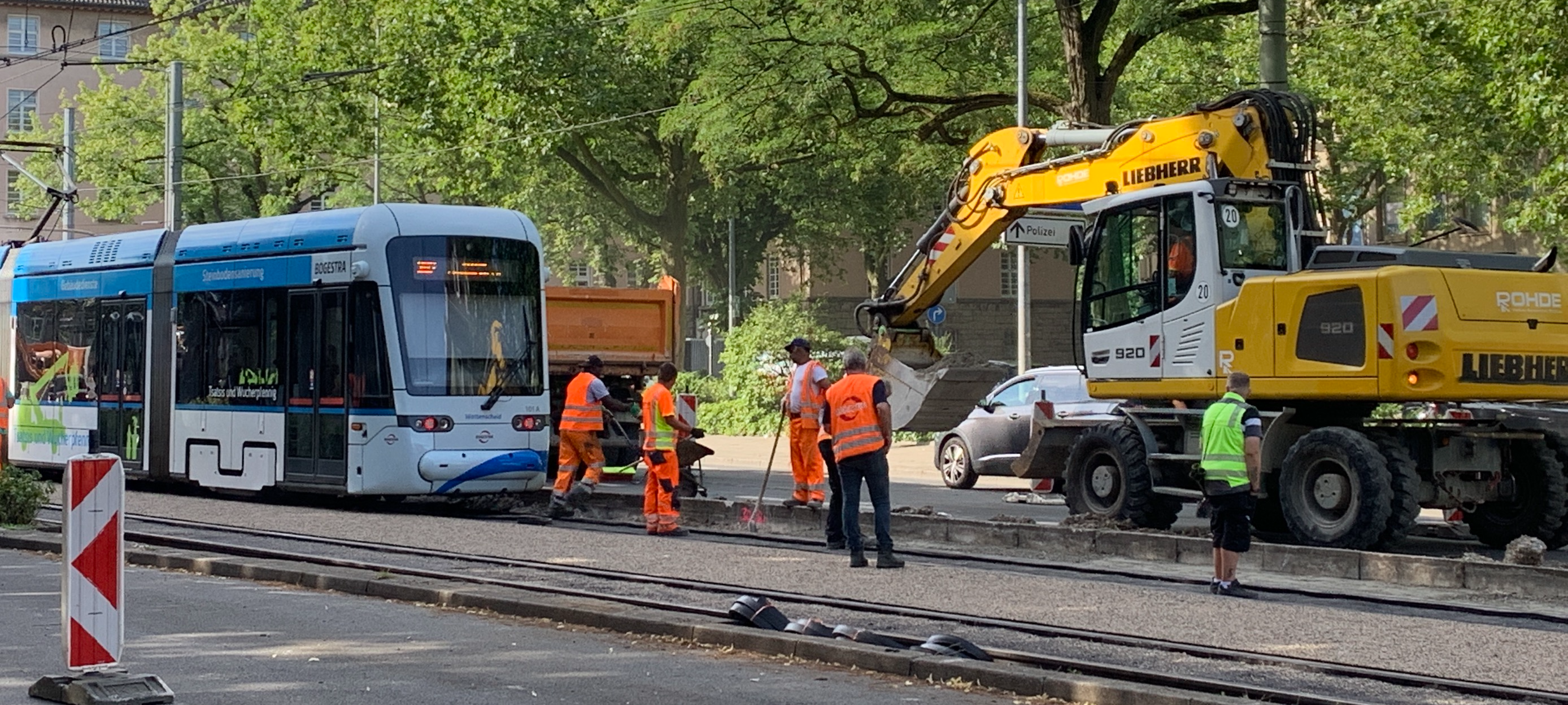 Baustelle in Buer: Straßenbahnen fahren wieder