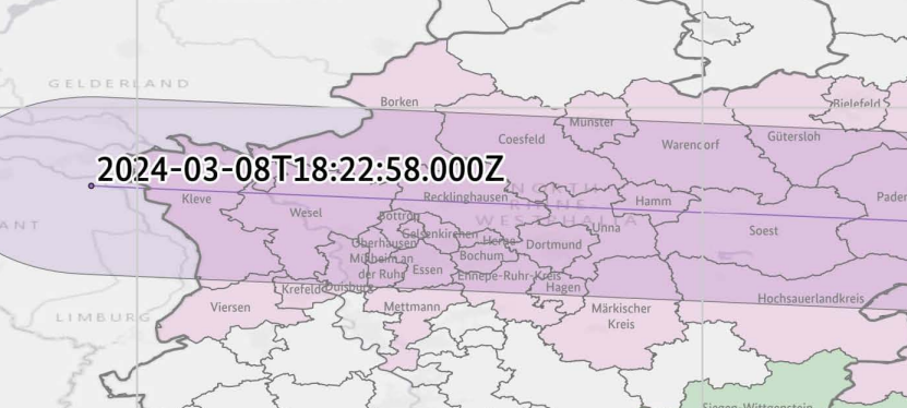 Weltraumschrott könnte über das Ruhrgebiet fliegen