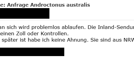 Tödliche Gifttiere per Post verschickt?