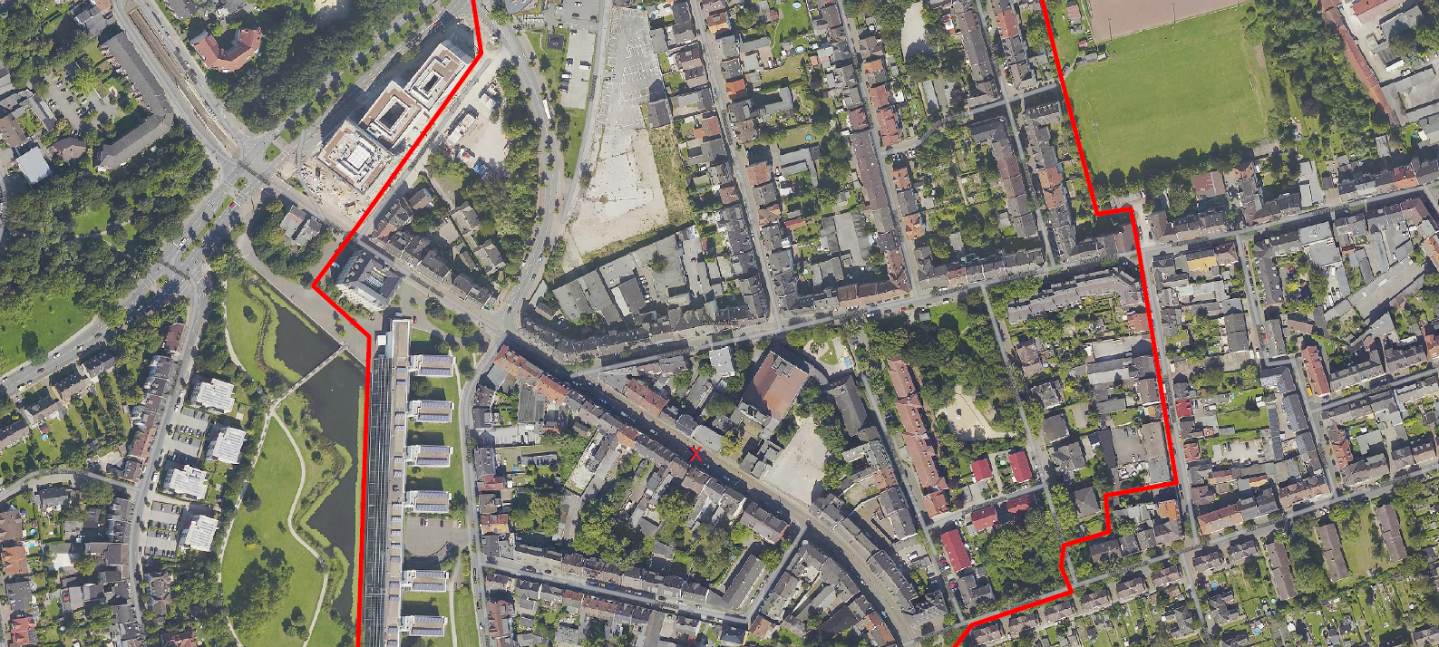 Eine Karte mit dem Fundort der Bombe