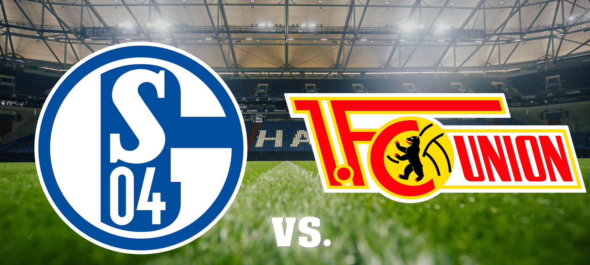 Die Logos der beiden Vereine Schalke und Union Berlin.