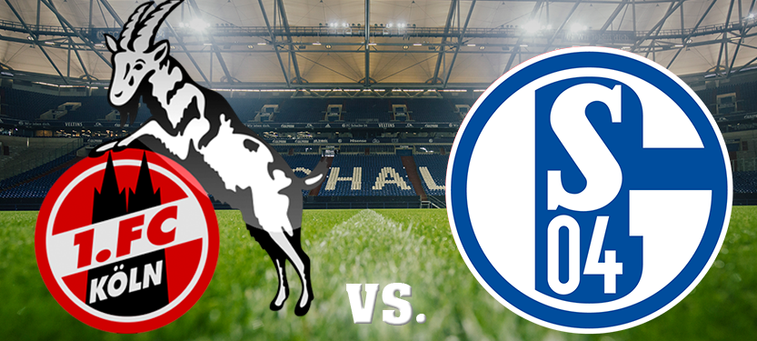Die beiden Vereinslogos von Schalke und Köln, die am Wochenende gegeneinander antreten.