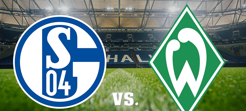 Die beiden Vereinslogos von Schalke und Werder Bremen
